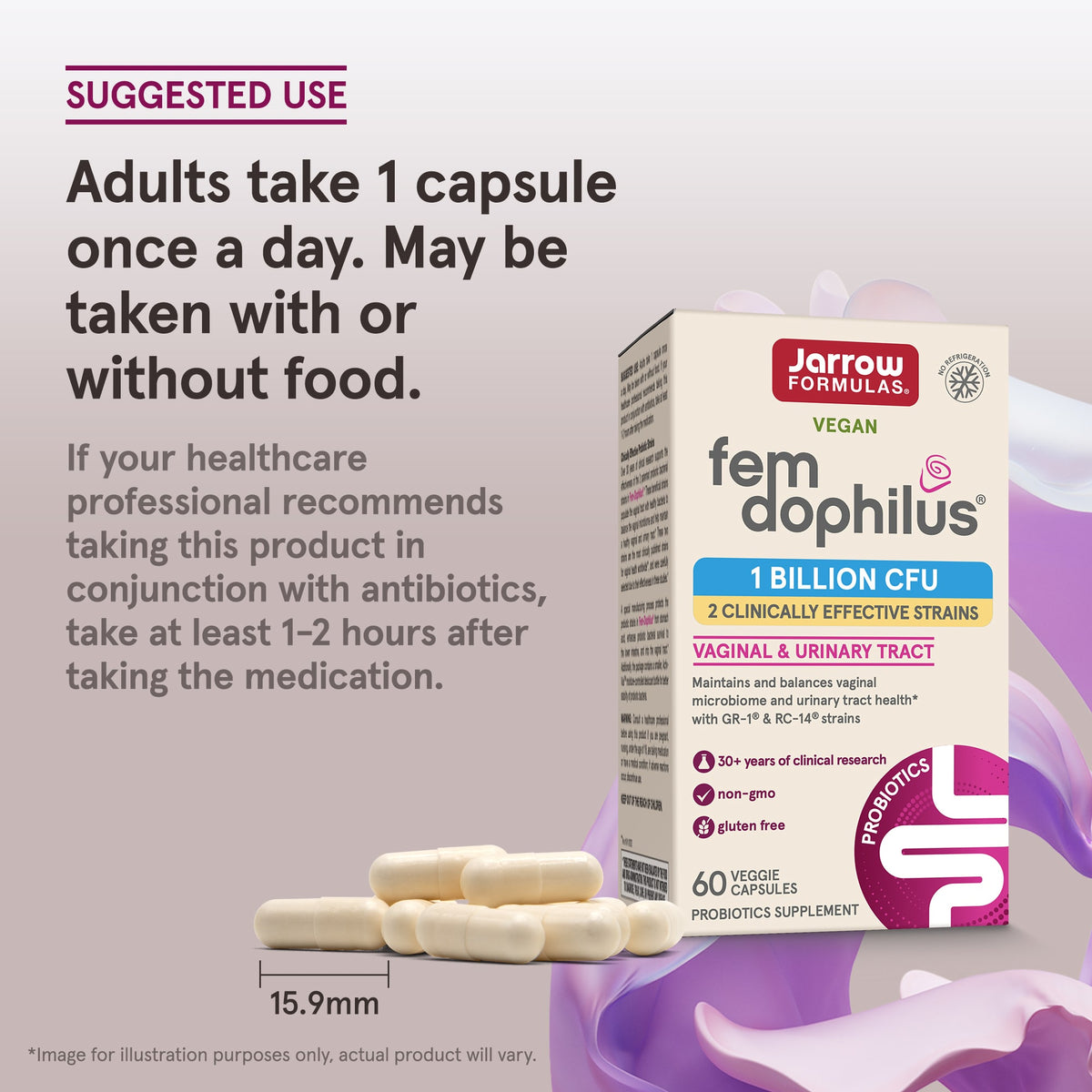 Jarrow Formulas Fem Dophilus 1 Billion CFU, 60 Veggie Capsules - view 6