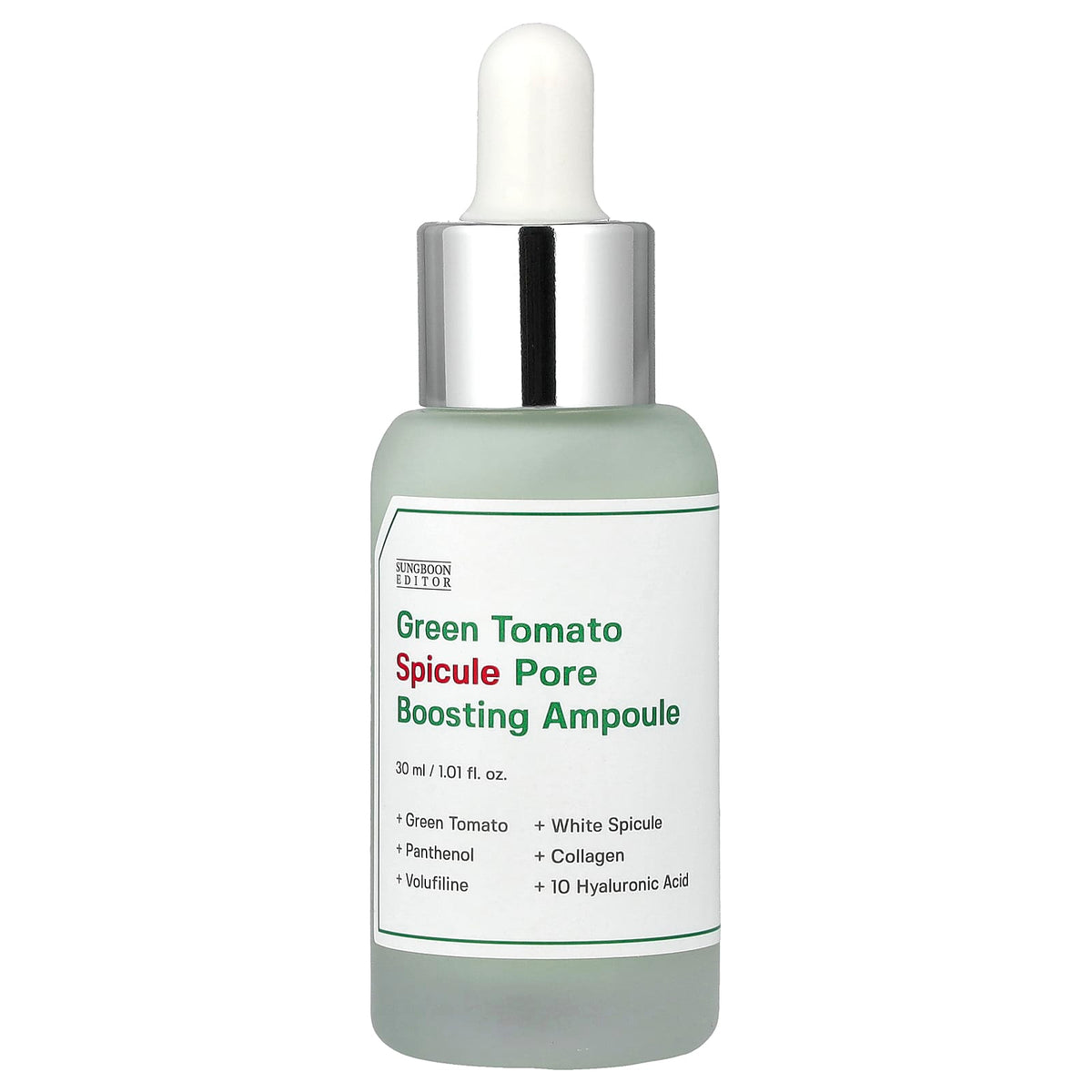 Sungboon Editor Green Tomato Spicule Pore Boosting Ampoule 30 ml (1.01 fl oz) — product view