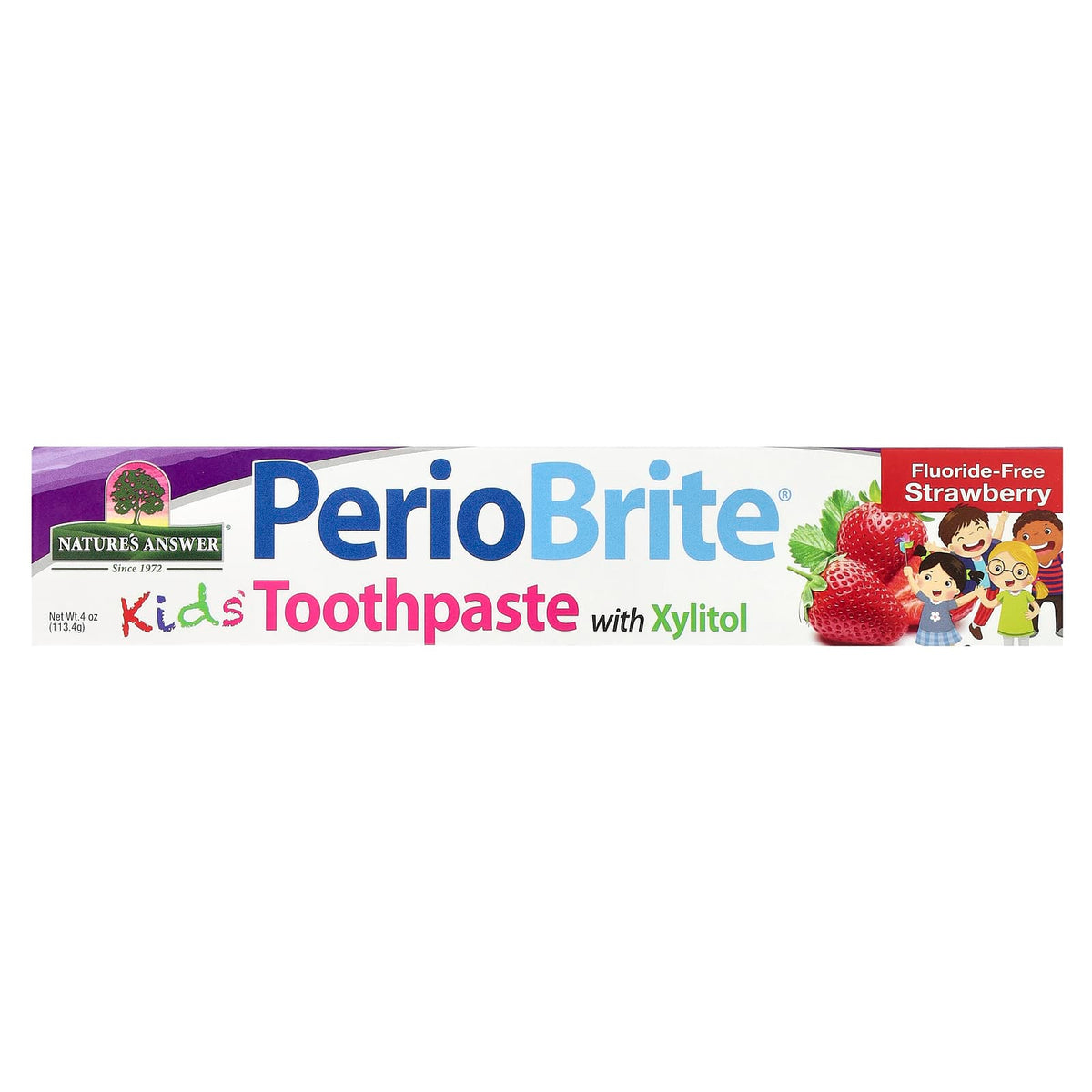 Nature's Answer PerioBrite Kids' Fluoride-Free Toothpaste, Strawberry, 113.4 g — alternate product view