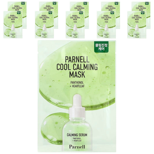 Parnell Panthenol Heartleaf Cool Calming Beauty Mask, 10 Sheets (20 g Each)
