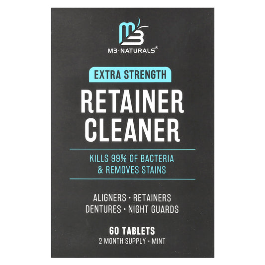 M3 Naturals Retainer Cleaner Tablets, Mint, 60 Tablets