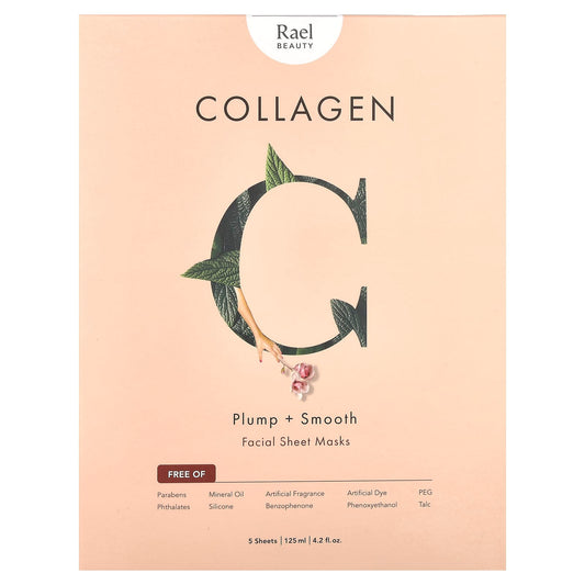 Rael Beauty Collagen Facial Sheet Masks, 5 Sheets (25 ml Each) - view 2