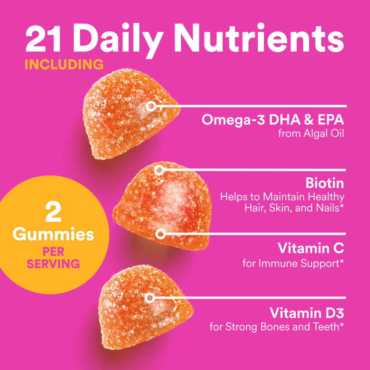 SmartyPants Teen Girl Plus Multi & Omegas, Mango Orange, 60 Gummies - view 4