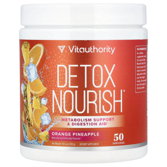 Vitauthority Detox Nourish Drink Mix, Orange Pineapple, 10.6 oz (300 g)
