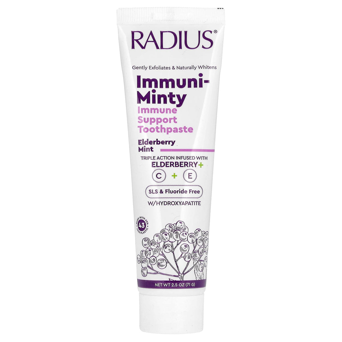 RADIUS Elderberry Mint Hydroxyapatite Toothpaste, 71 g