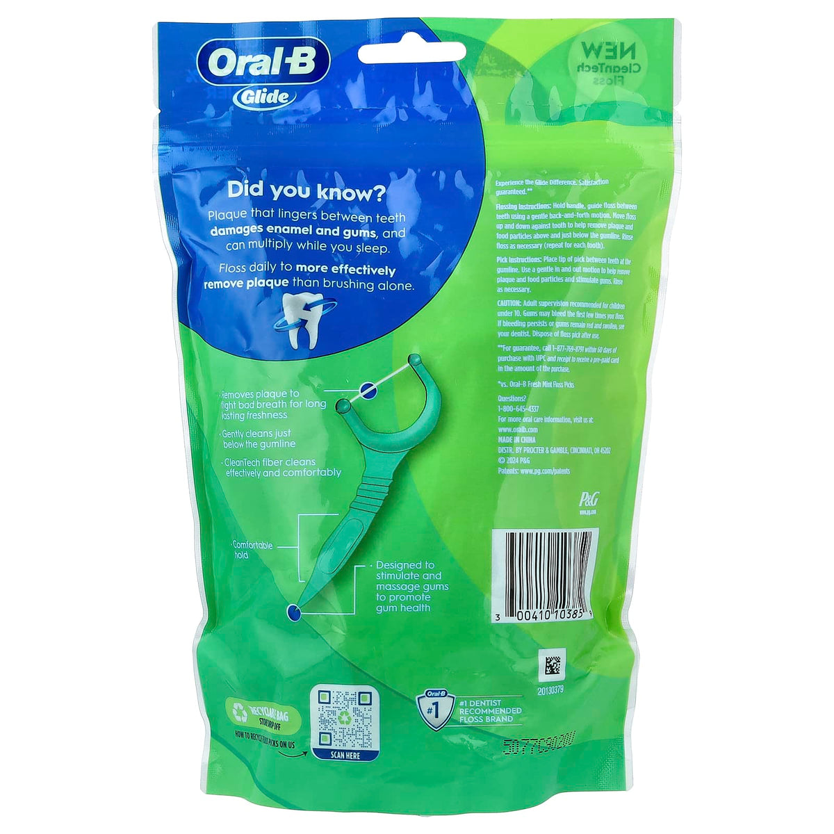 Oral-B Glide Scope Outlast Floss Picks, Mint, 150 Count - view 2