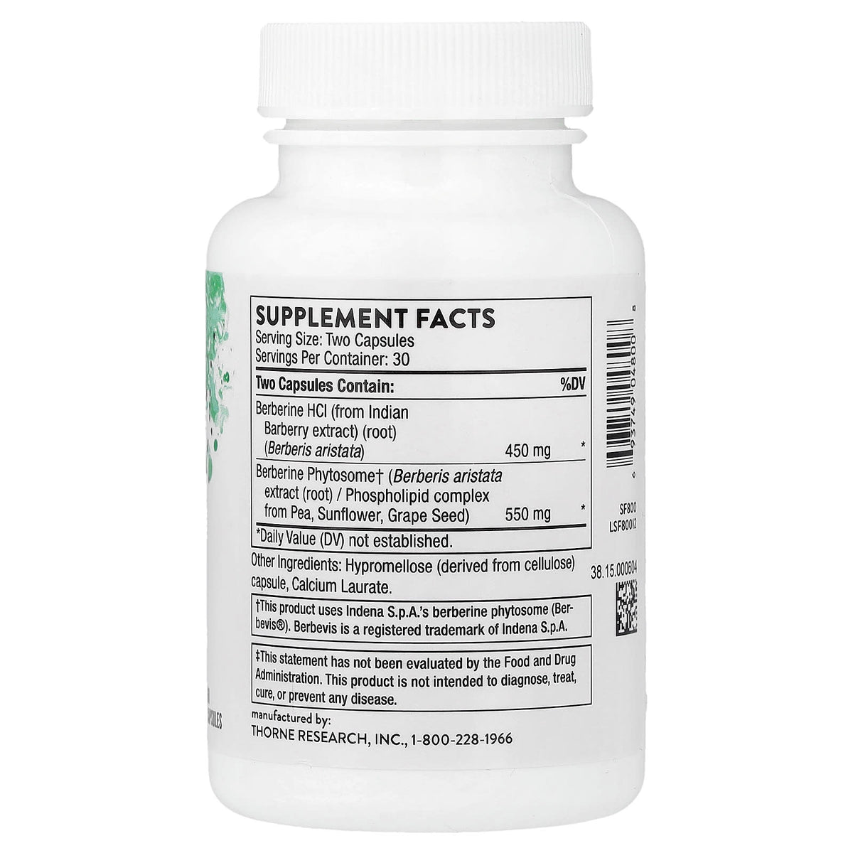 Thorne Berberine, 60 Capsules - view 2
