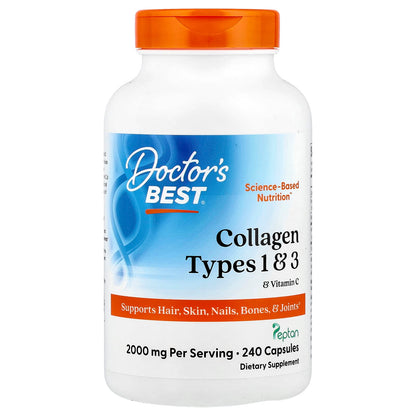 Doctor's Best Collagen Types 1 & 3 with Vitamin C, 240 Capsules