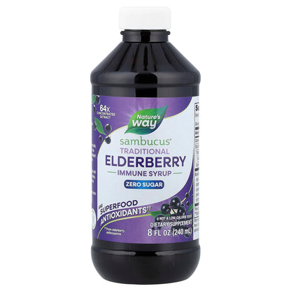 Nature's Way Sambucus Elderberry Syrup, Zero Sugar, 240 ml (8 fl oz) - view 3