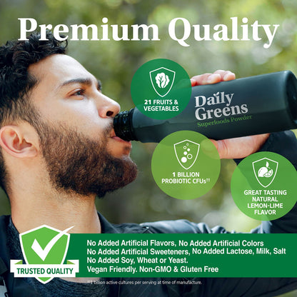 21st Century Daily Greens Superfoods Powder, Lemon Lime, 7.4 oz (210 g) - view 4