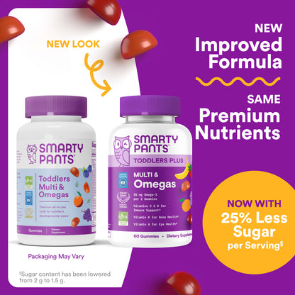 SmartyPants Toddler Plus Multi & Omegas, Mixed Fruit Flavours, 60 Gummies - view 4