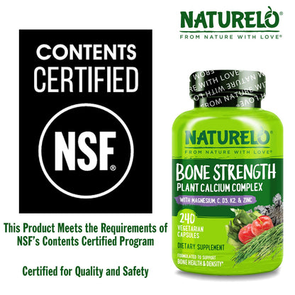 Naturelo Bone Strength Plant Calcium Complex, 240 Vegetarian Capsules - view 5