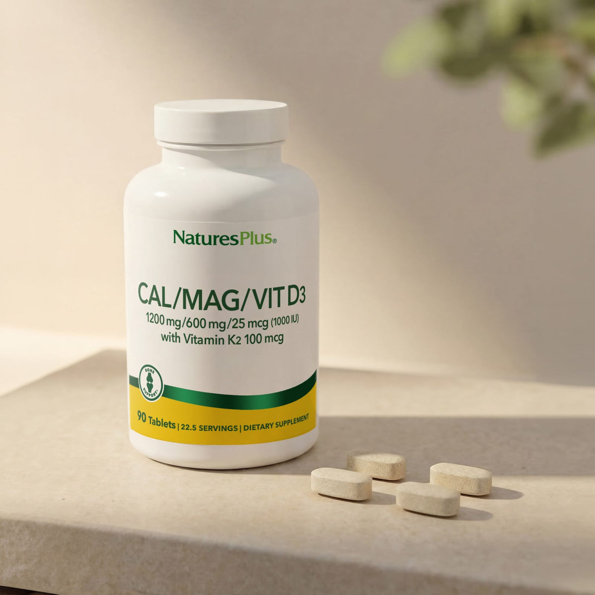 NaturesPlus Cal/Mag/Vit D3 with Vitamin K2, 90 Tablets - view 5