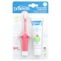 Dr. Brown's Infant-to-Toddler Toothbrush Set 0-3 Years, Pink Apple Pear, 2 Piece