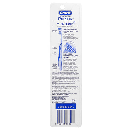 Oral-B Vibrating Pulsar Battery Powered Toothbrush, Medium, 2 Pack - view 2