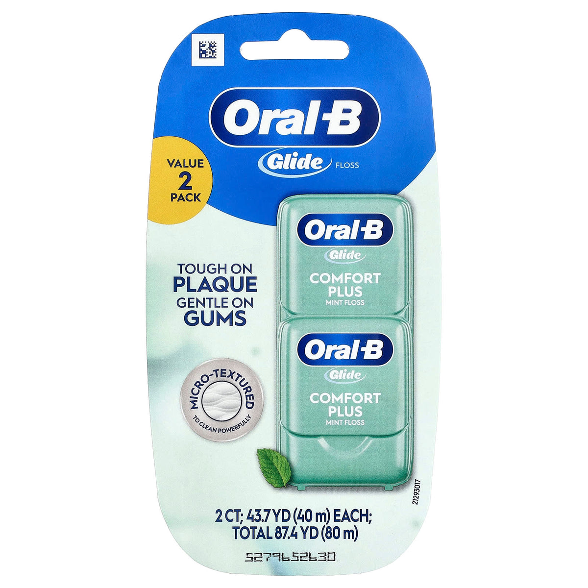Oral-B Glide Comfort Plus Floss, Mint, 40 m (43.7 yd) Each, Pack of 2 — product view