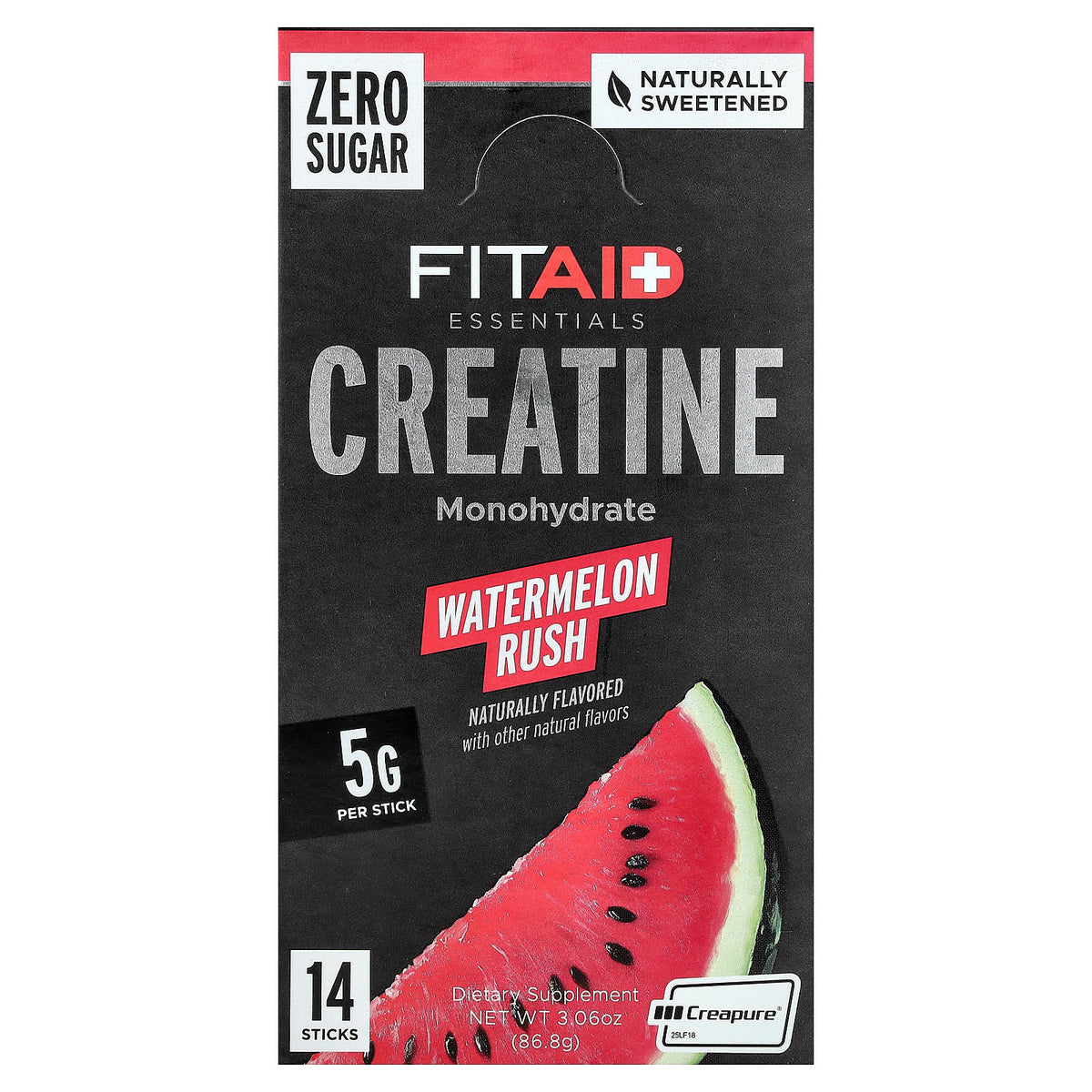 FITAID Essentials Creatine Monohydrate, Watermelon Rush, 14 Sticks