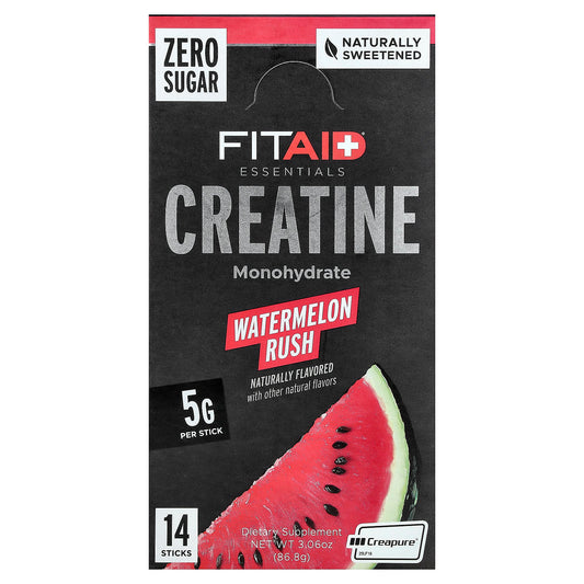 FITAID Essentials Creatine Monohydrate, Watermelon Rush, 14 Sticks