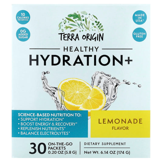 Terra Origin Healthy Hydration+ Lemonade 30 On The Go Packets (5.8 g)