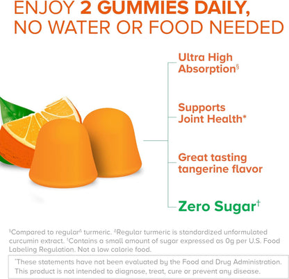 Qunol Turmeric Gummies, Tangerine, Zero Sugar, 120 Gummies - view 6