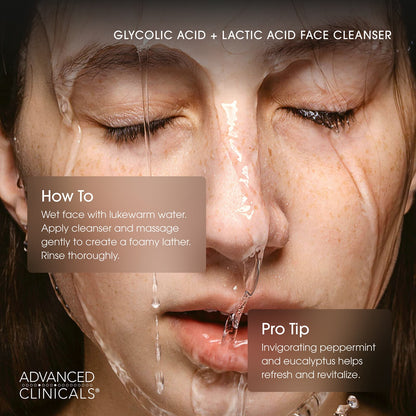 Advanced Clinicals Glycolic Acid + Lactic Acid Cleanser 347 ml (11.75 fl oz) - view 5
