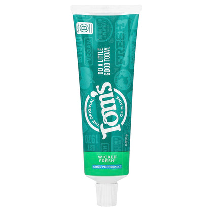 Tom's of Maine Wicked Fresh Fluoride Toothpaste, Cool Peppermint, 113 g