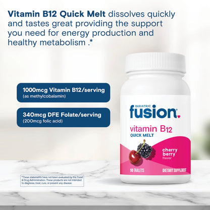 Bariatric Fusion Vitamin B12 Quick Melt Cherry Berry 90 Tablets - view 4