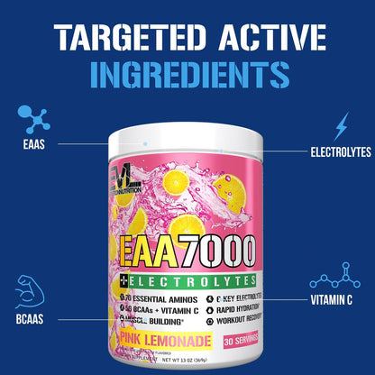 EVLution Nutrition EAA 7000 + Electrolytes, Pink Lemonade, 369 g (13 oz) - view 3