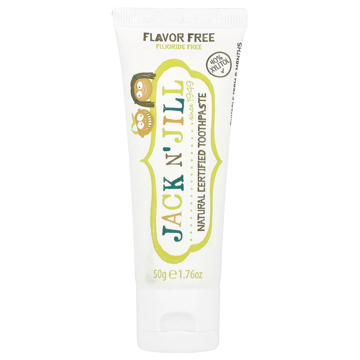 Jack n' Jill Natural Certified Toothpaste, 6 Months+, Flavour Free, 50 g