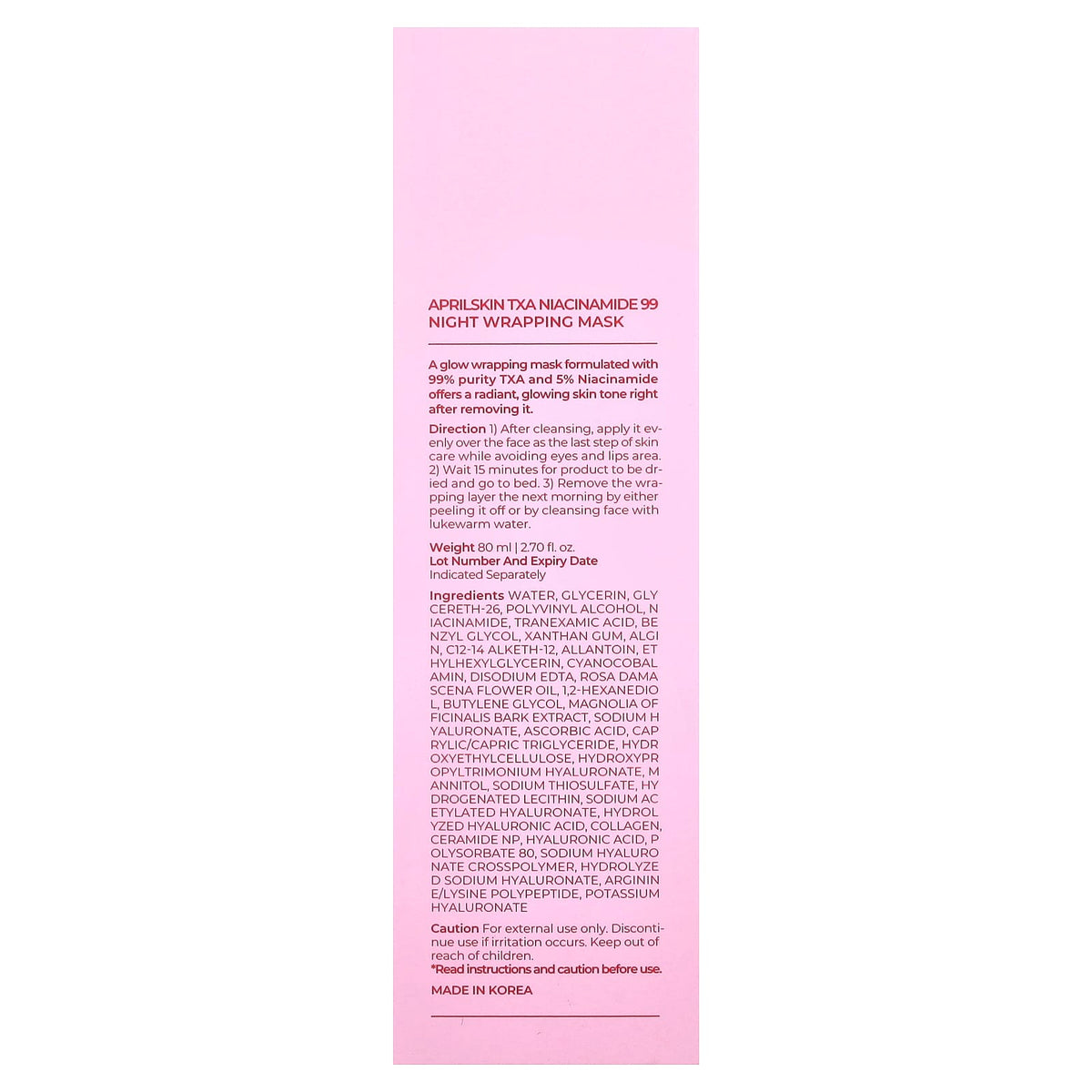 April Skin TXA Niacinamide 99 Night Wrapping Beauty Mask 80 ml - view 3
