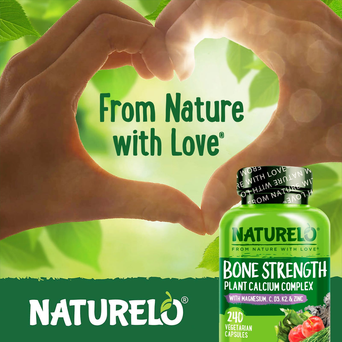 Naturelo Bone Strength Plant Calcium Complex, 240 Vegetarian Capsules - view 6