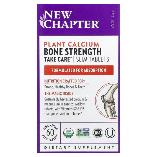 New Chapter Plant Calcium Bone Strength Take Care, 60 Vegan Slim Tablets