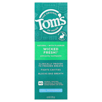 Tom's of Maine Wicked Fresh Fluoride Toothpaste, Cool Peppermint, 113 g - view 2