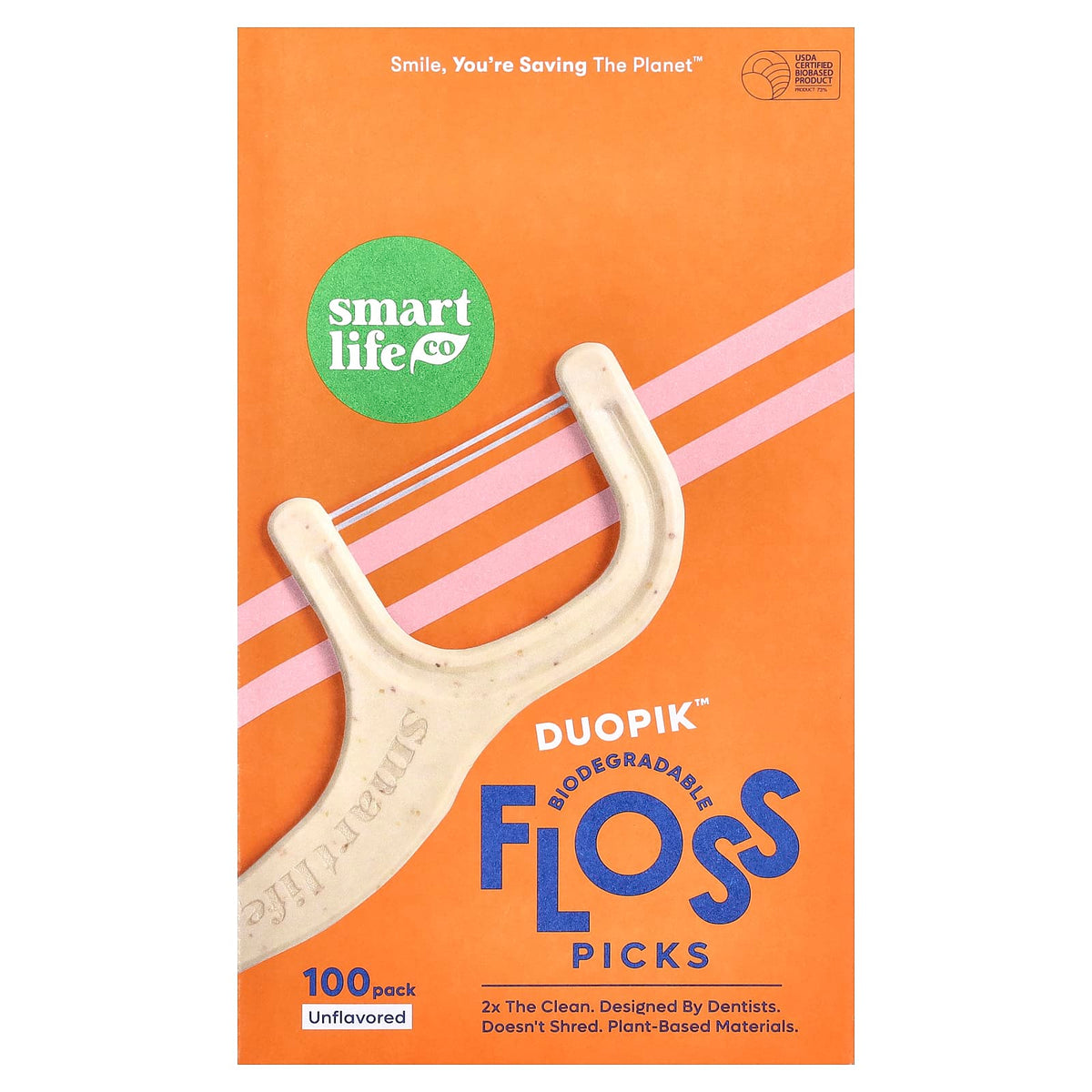 SmartLifeCo Duopik Floss Picks, Unflavoured, Pack of 100 — alternate product view