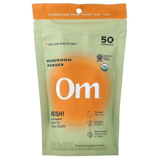 Om Mushrooms Mushroom Powder, Reishi, 100 g (3.5 oz)