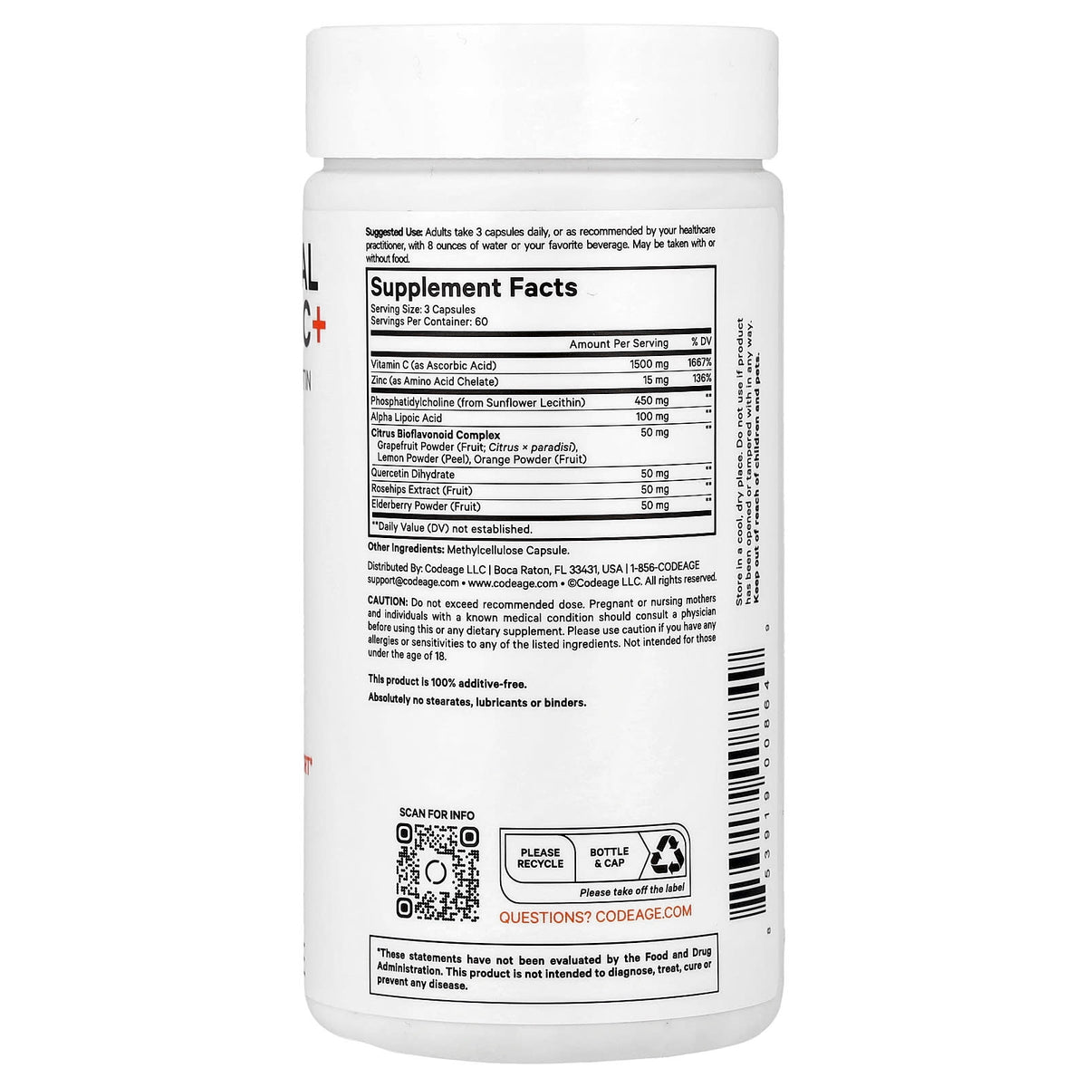 Codeage Liposomal Vitamin C+, 360 Capsules - view 2