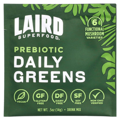 Laird Superfood Prebiotic Daily Greens Drink Mix, 15 Packs, 0.5 oz (14 g) Each - view 3