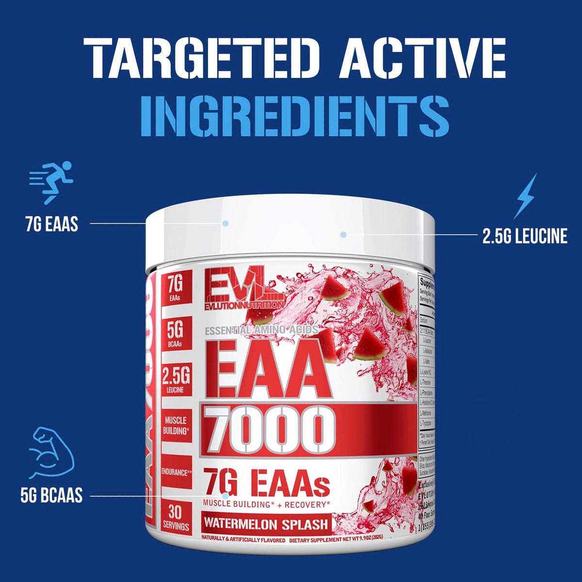 EVLution Nutrition EAA 7000, Watermelon Splash, 282 g (9.9 oz) - view 3