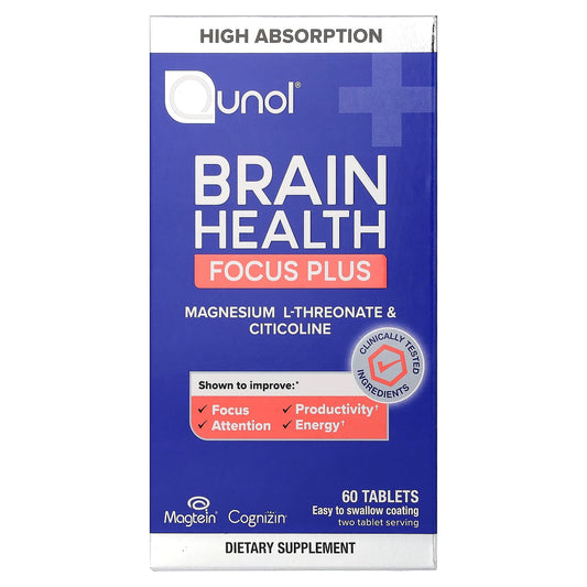 Qunol Brain Health Focus Plus, 60 Tablets
