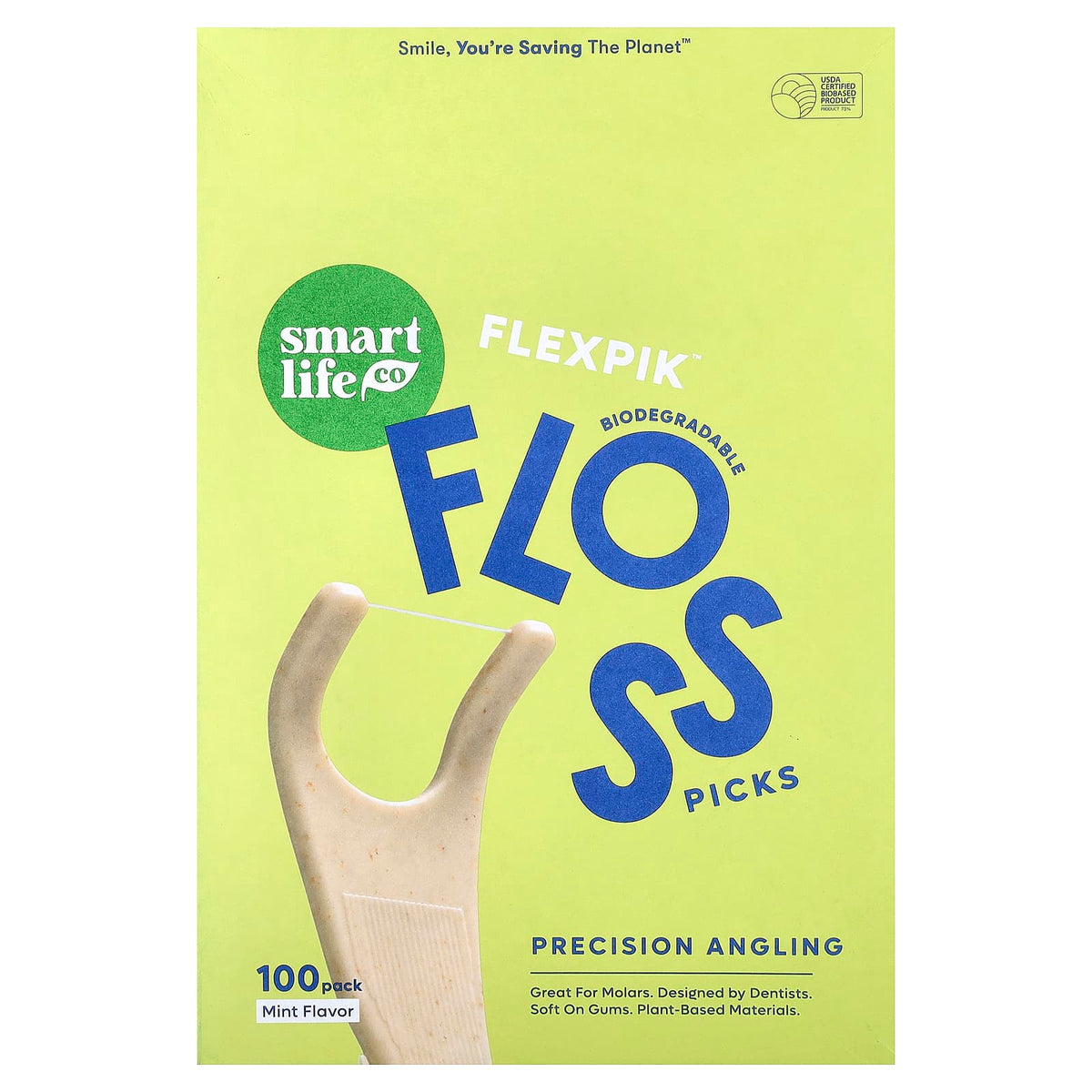 SmartLifeCo Flexpik Floss Picks, Mint, 100 Pack - view 2