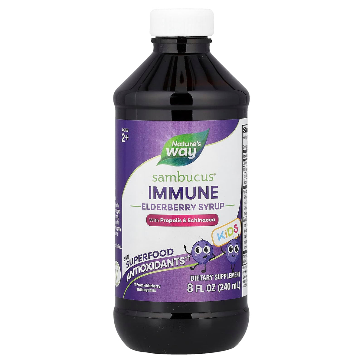Nature's Way Kids Sambucus Elderberry Syrup, Ages 2+, 240 ml (8 fl oz) - view 3