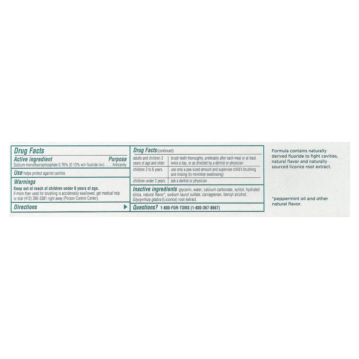 Tom's of Maine Wicked Fresh Fluoride Toothpaste, Cool Peppermint, 113 g - view 3