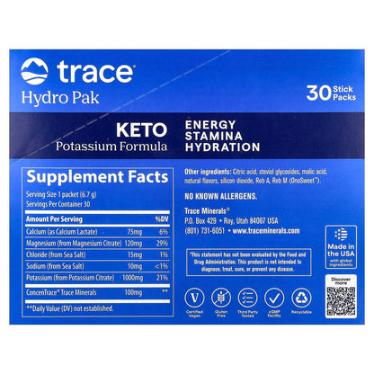 Trace Hydro Pak Keto Lemon Lime 30 Stick Packs (6.7 g) - view 2