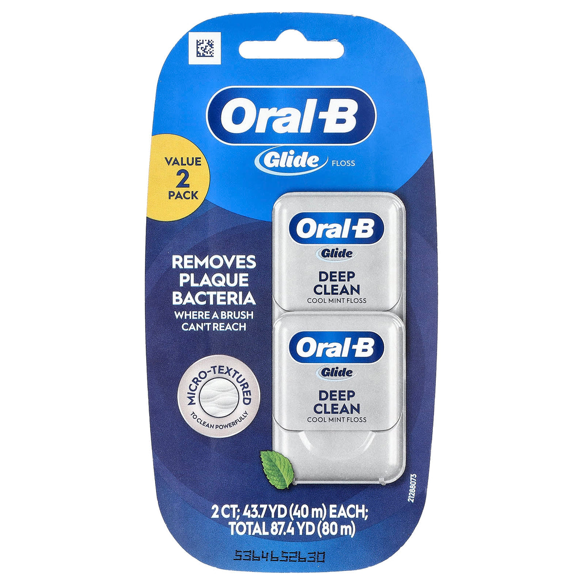 Oral-B Glide Deep Clean Floss, Cool Mint, 40 m (43.7 yd) Each, Pack of 2 — product view