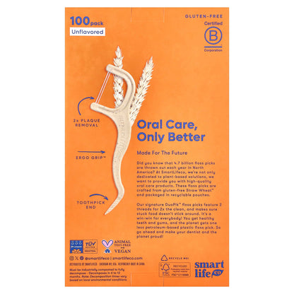 SmartLifeCo Duopik Floss Picks, Unflavoured, 100 Pack - view 3
