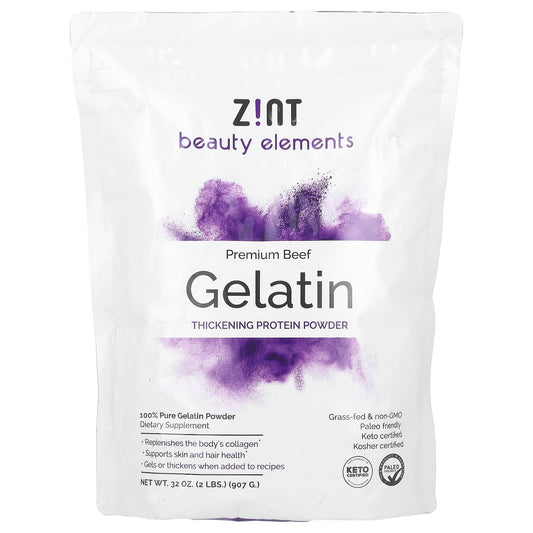 Zint Gelatin Thickening Protein Powder, Premium Beef, 907 g (2 lb)