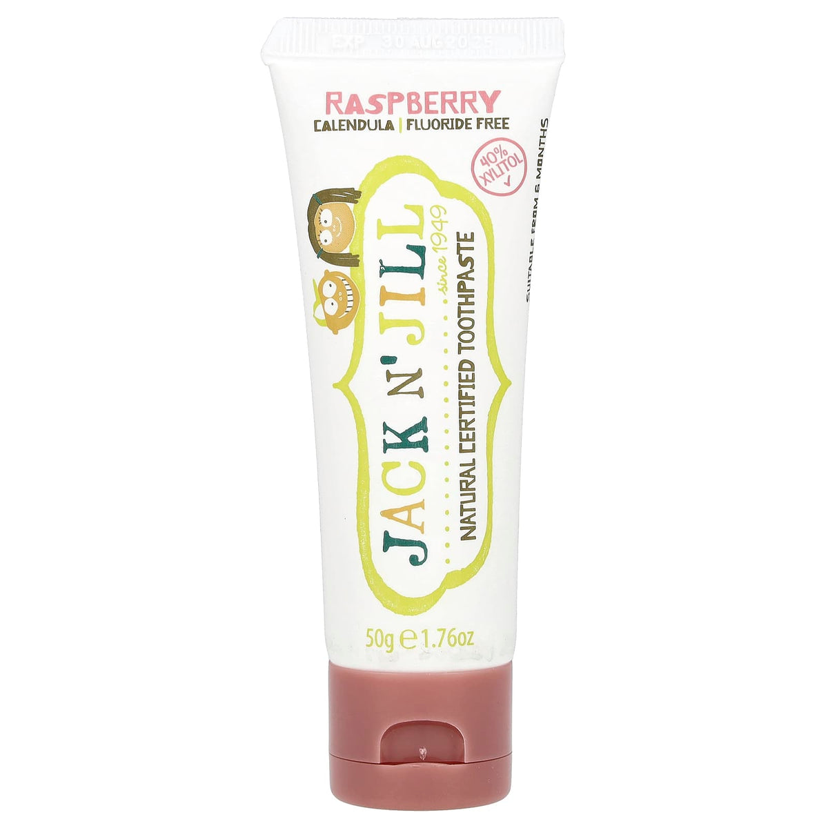 Jack n' Jill Natural Certified Toothpaste, 6 Months+, Raspberry, 50 g