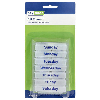Ezy Dose Weekly Pill Planner, 4 Times a Day with Pop-Outs, 1 Count