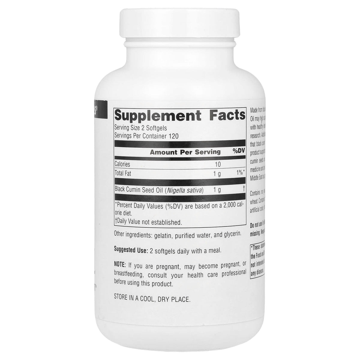 Source Naturals Black Seed Oil, 240 Softgels — alternate product view