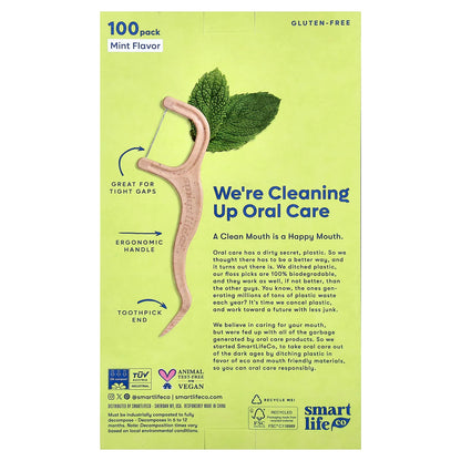 SmartLifeCo Smart Pik Floss Picks, Mint, 100 Pack - view 3
